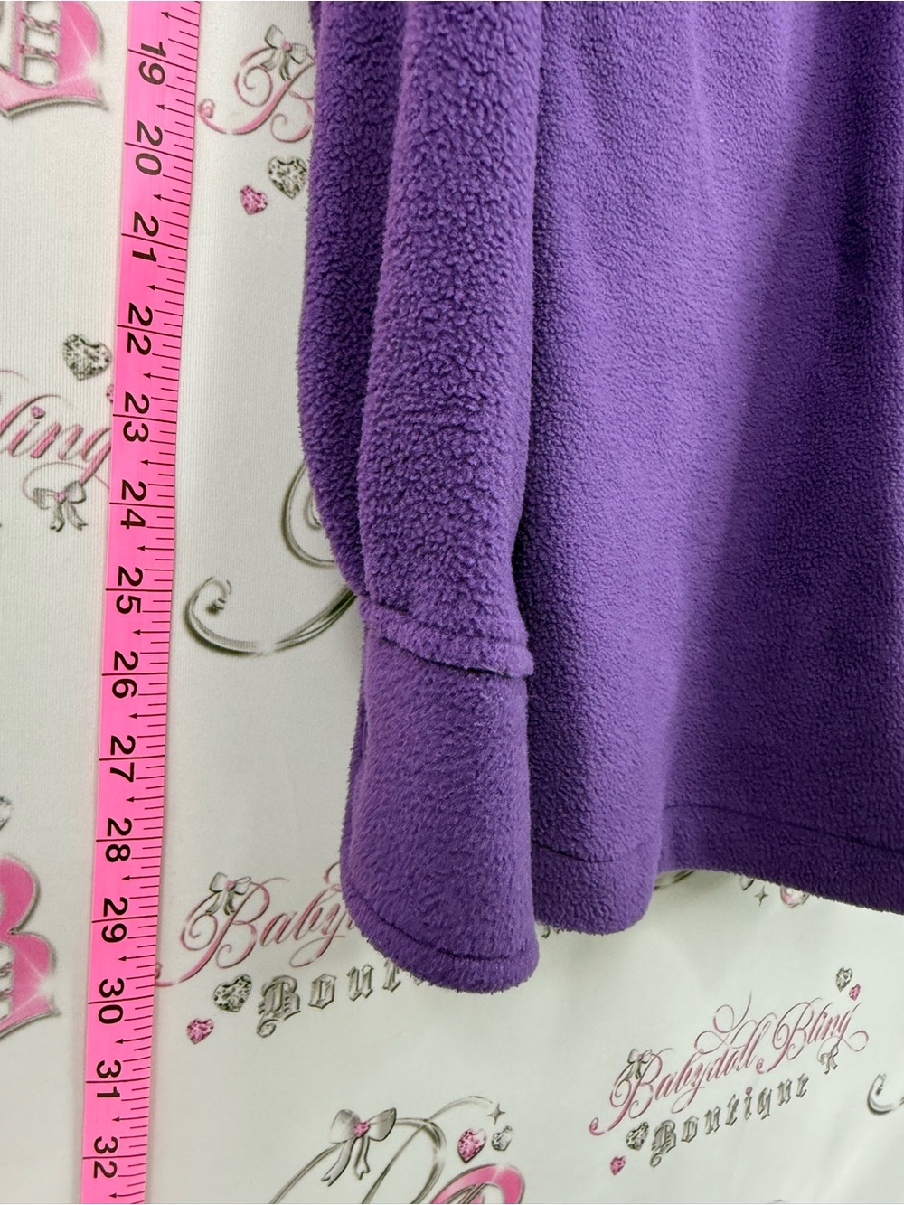 twik button up long sleeve fleece Purple Button-Front Fleece Shirt Jacket - Picture 3 of 11